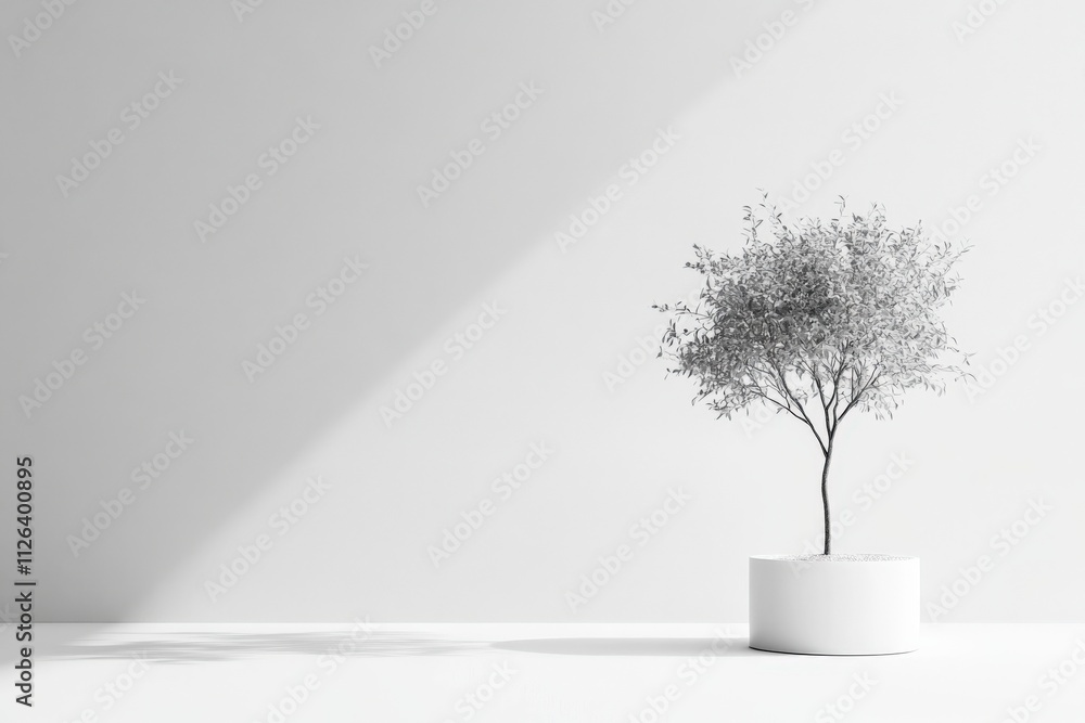 Obraz premium minimalist indoor plant in a modern setting