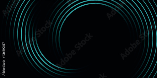 Blue abstract background with glowing circles. Swirl circular lines pattern. Geometric spiral. Twirl element. Modern graphic design. Futuristic technology concept.	
