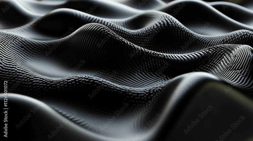 Naklejka premium Dark, undulating surface with textured pattern.