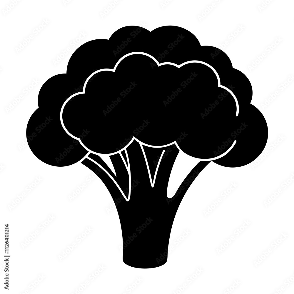 broccoli Fruit Vector silhouette design broccoli Fruit Vector silhouette design