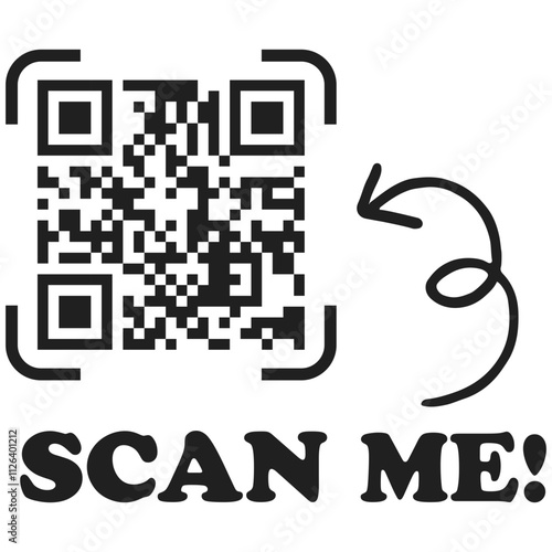 Scan qr code icon. QR code. Template scan me Qr code for smartphone isolated on transparent background