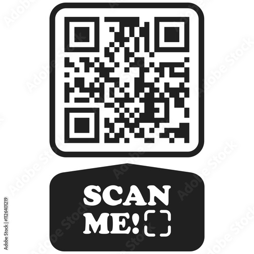 Scan qr code icon. QR code. Template scan me Qr code for smartphone isolated on transparent background