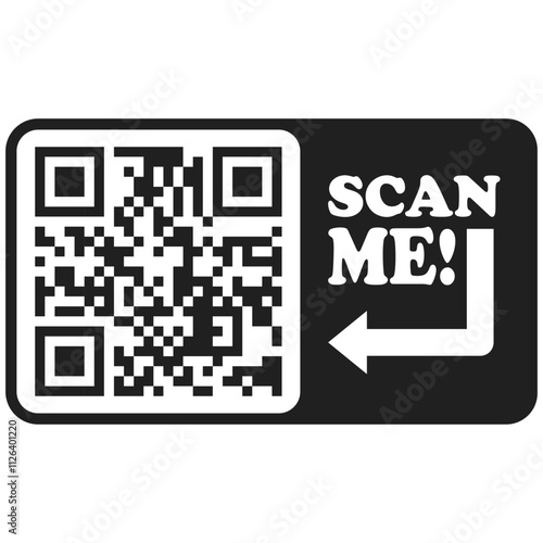 Scan qr code icon. QR code. Template scan me Qr code for smartphone isolated on transparent background