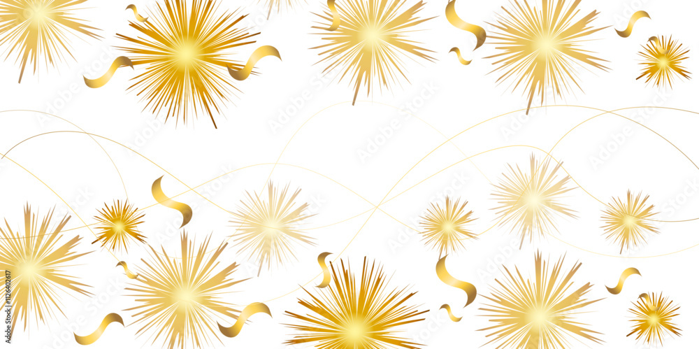 Set of new year firework vector illustration. firework gold isolated on white background abstract art deco burst shapes, carnival festive holiday decoration new year party element vector illustration. Set of new year firework vector illustration. firework gold isolated on white background abstract art deco burst shapes, carnival festive holiday decoration new year party element vector illustration.