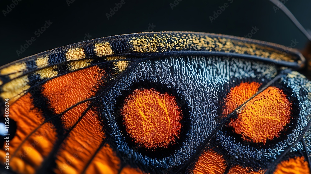 Majestic Display Featuring Close-Up Wing Highlighted With Vibrant Artistic Patterns Background Majestic Display Featuring Close-Up Wing Highlighted With Vibrant Artistic Patterns Background