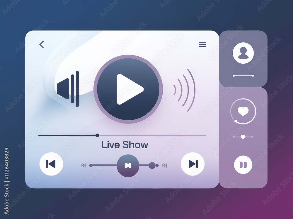 Modern music player interface design for streaming and multimedia applications Modern music player interface design for streaming and multimedia applications