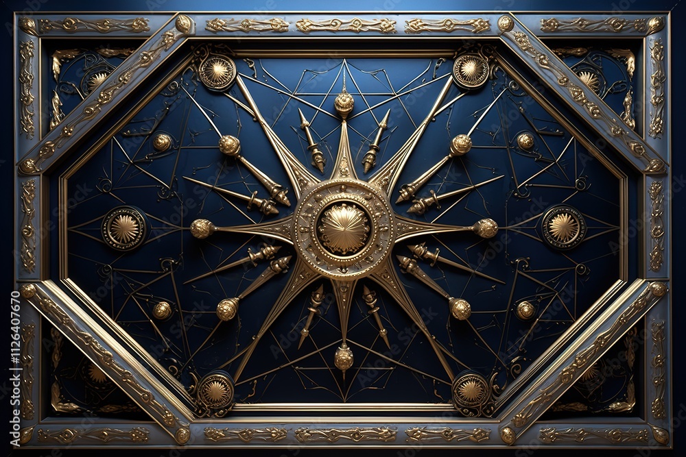Obraz premium closeup of ancient golden celing decoration for design purpose