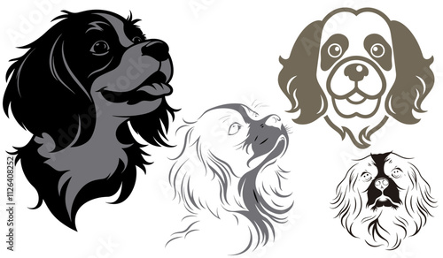 Simple Cavalier King Charles Spaniels logo design