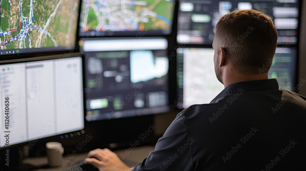 Professional Analyzing Cybersecurity Network Traffic on Multiple Monitors Professional Analyzing Cybersecurity Network Traffic on Multiple Monitors