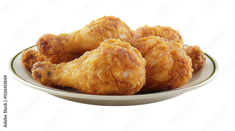 Delicious golden crispy fried chicken on a plate Delicious golden crispy fried chicken on a plate