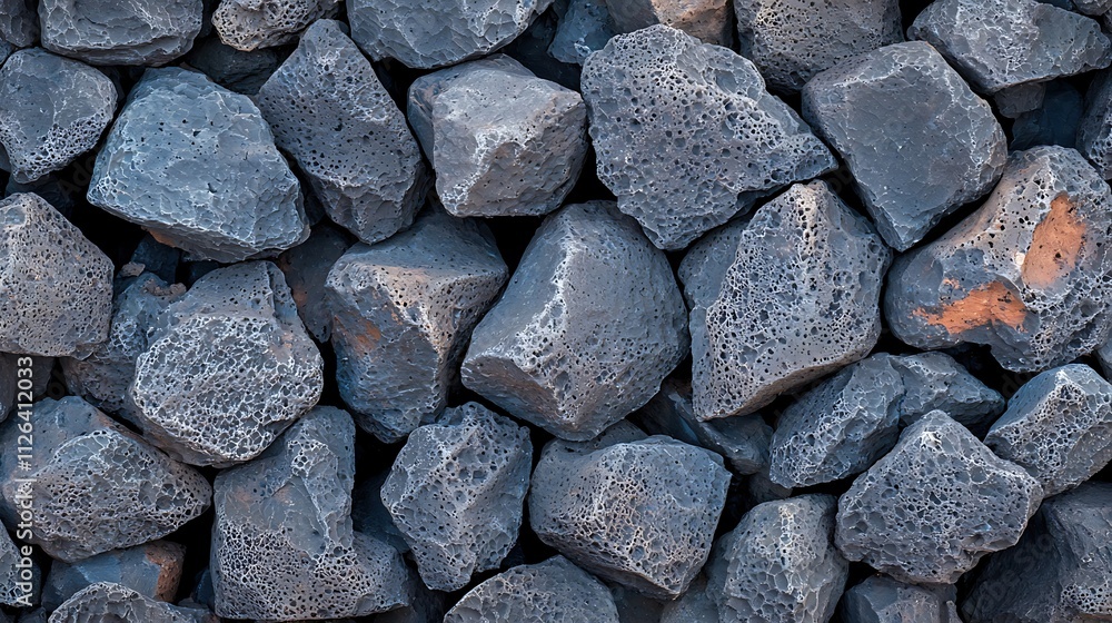 A pile of rocks with a lot of holes in them A pile of rocks with a lot of holes in them