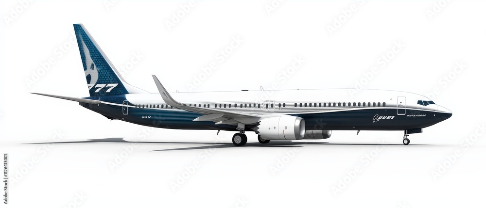 Fototapeta premium modern commercial airplane on a white background