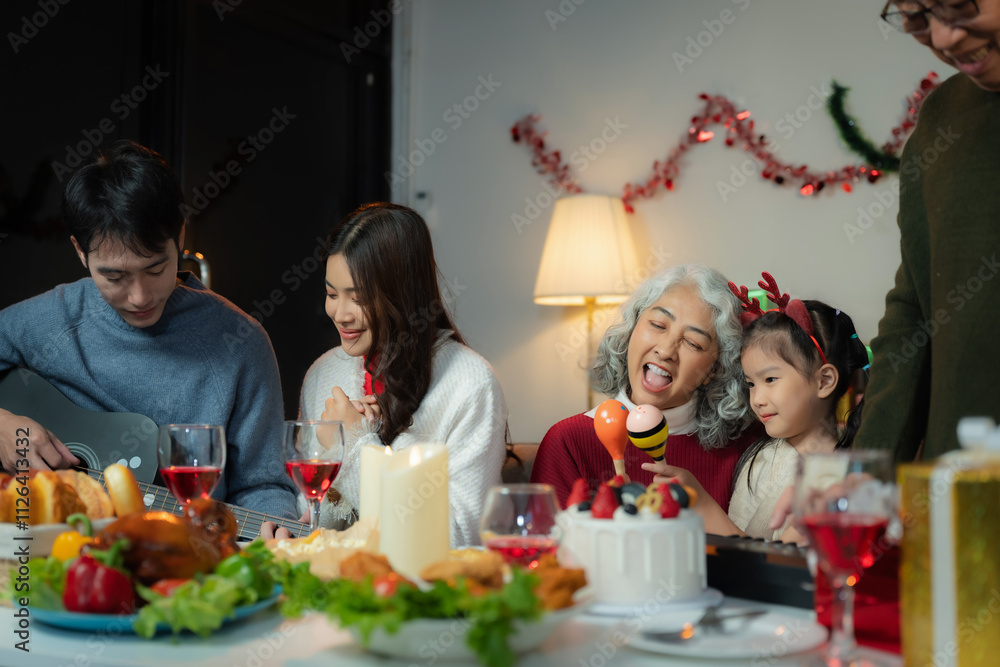 Dinner and Family holiday celebrating, together at New Year. Dinner and Family holiday celebrating, together at New Year.