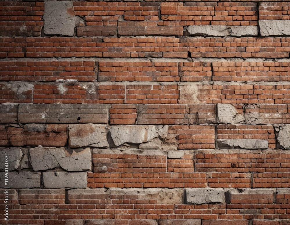 rough textured brick wall with cracks and mortar details, earthy, distressed rough textured brick wall with cracks and mortar details, earthy, distressed