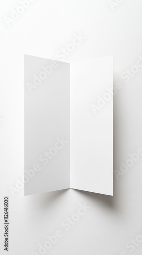 Blank White Foldable Greeting Card in Portrait Orientation, Isolated on White Background, for Various Occasions and Designs Generative AI