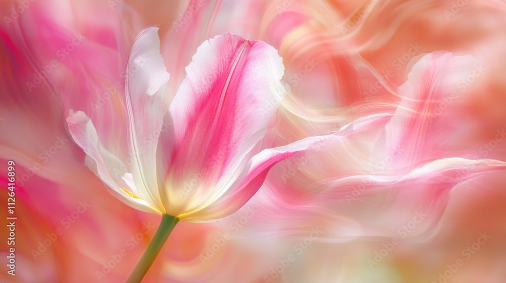Tulips bloom in garden. Generative AI Tulips bloom in garden. Generative AI