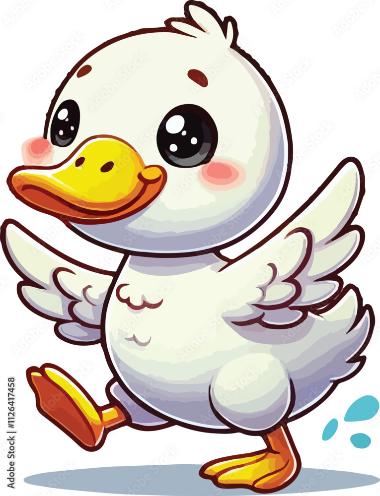 Fototapeta premium Cute duck vector on white background