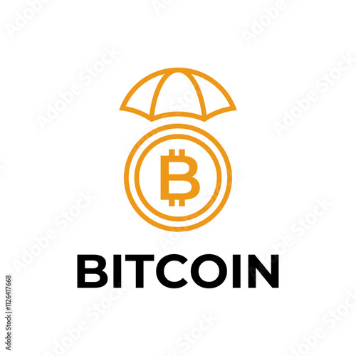 Bitcoin logo concept. Cryptocurrency logo sign. Digital money flat style vector illustration.