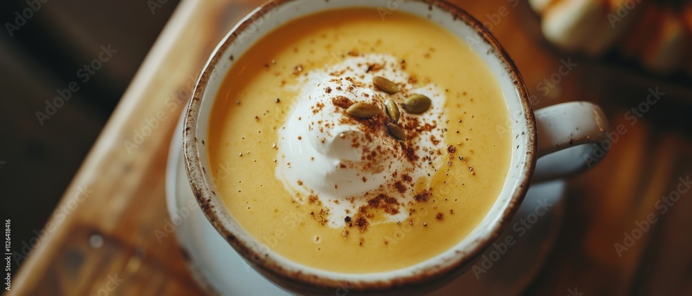 delicious pumpkin spice latte with whipped cream and spices delicious pumpkin spice latte with whipped cream and spices