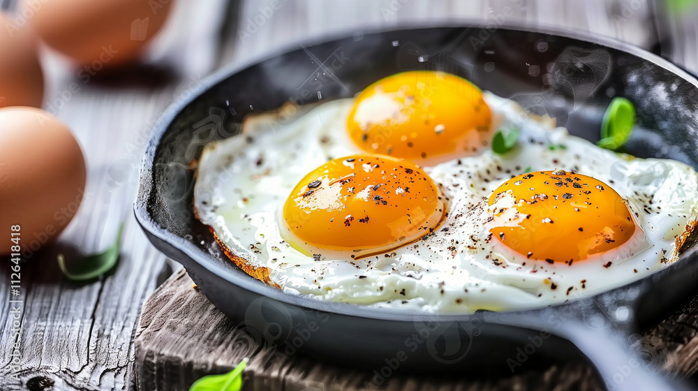 Elegant Close-Up of Gently Poached Eggs on a Table, Perfect for Culinary Promotion and Breakfast Concept Elegant Close-Up of Gently Poached Eggs on a Table, Perfect for Culinary Promotion and Breakfast Concept