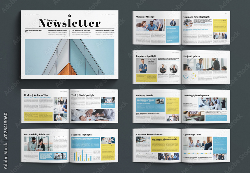 Company Newsletter Template Design Layout Landscape Stock Template ...