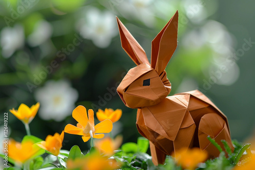 Picture of creative beautiful origami made with generative ai photo