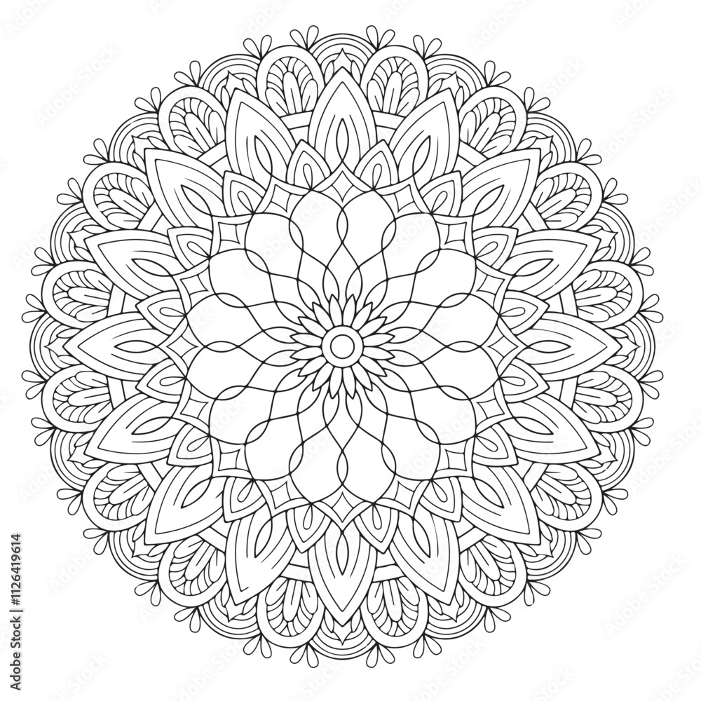 Blossom Mandala Shape. Circular pattern in form of mandala, tattoo, decoration. Decorative ornament in ethnic oriental style. Blossom Mandala Shape. Circular pattern in form of mandala, tattoo, decoration. Decorative ornament in ethnic oriental style.