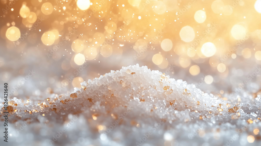 Background with sea salt. White crystals with reflections of light. Abstract background with bokeh effect. AI generative
Background with sea salt. White crystals with reflections of light. Abstract background with bokeh effect. AI generative