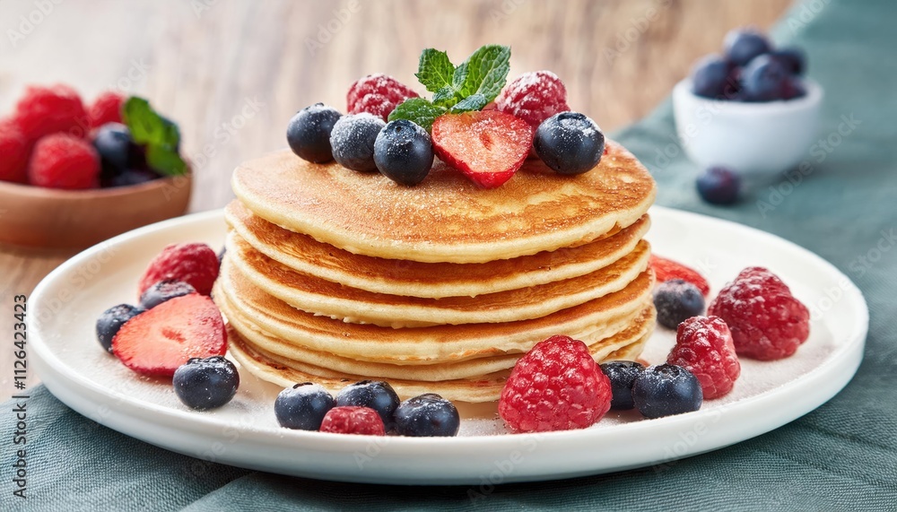 Pancakes with fresh berries Pancakes with fresh berries