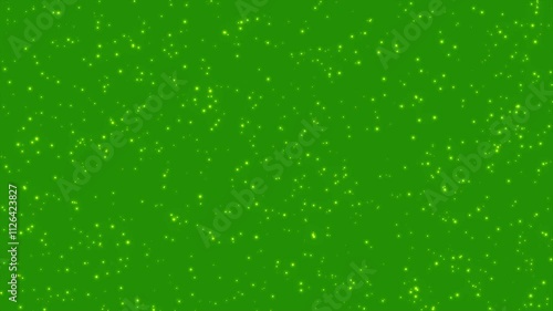 Glowing golden particles on green screen background, Gold sparkles green screen video 4k