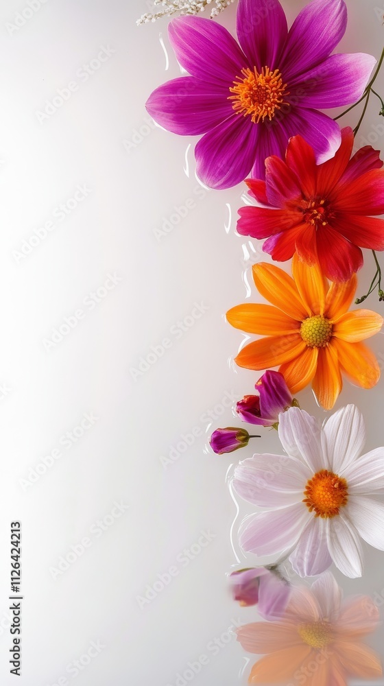 Fototapeta premium Delicate Cherry Blossom Border Around Blank Paper, Perfect for Spring or Japanese-themed Designs Generative AI