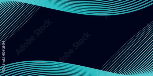 Abstract wave element for design. Digital frequency track equalizer. Stylized line art background. Vector illustration. Wave with lines created using blend tool. Curved wavy line