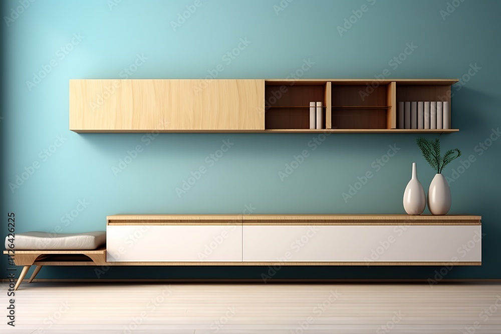 desks and chairs with reflection on white background
desks and chairs with reflection on white background