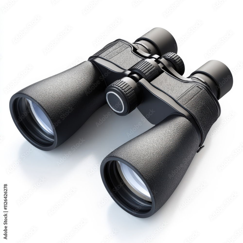 High-Quality Black Binoculars for Outdoor Exploration, Nature Watching, Birdwatching, and Scenic Views in a Detailed Studio Setting