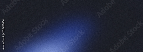 Foto blue white illuminated wave on black, grainy color gradient background, noise te