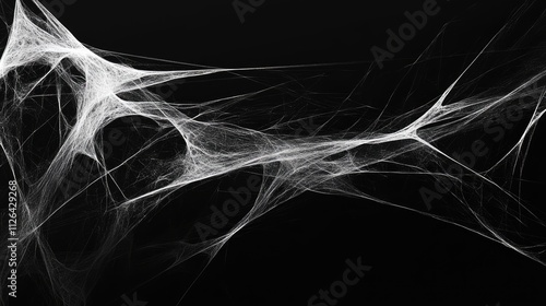 Abstract spiderweb texture on a dark background creating a strikingly cool visual effect for artistic or design purposes photo