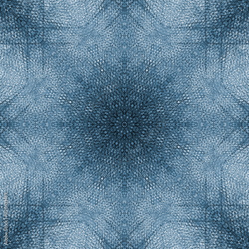 Cute blue mandala - star abstract seamless background, suitable for wrapping paper pattern, wallpaper.