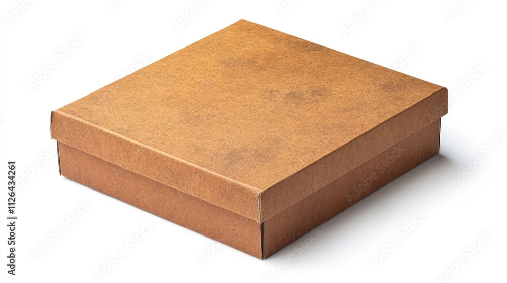 Closed rectangular brown cardboard box for shipping and storage against a clean white background perfect for packaging solutions. Closed rectangular brown cardboard box for shipping and storage against a clean white background perfect for packaging solutions.