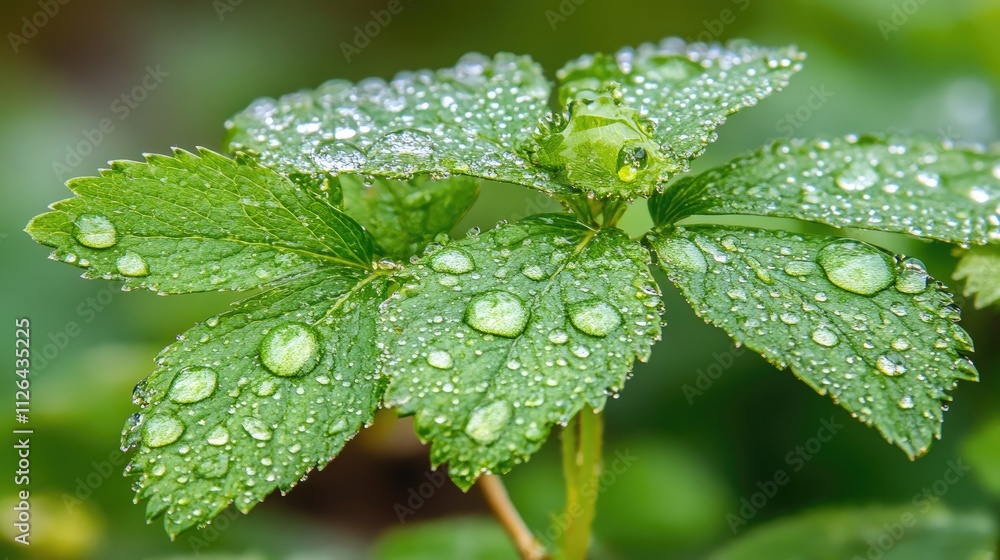 Fresh green leaves with rain droplets showcasing nature's beauty and vibrant colors in a serene outdoor setting. Fresh green leaves with rain droplets showcasing nature's beauty and vibrant colors in a serene outdoor setting.