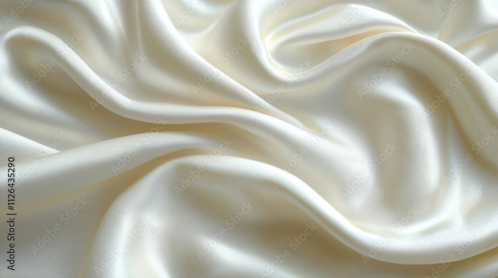 Obraz premium Luxurious Cream Satin Fabric Drape Smooth Texture Elegant Background