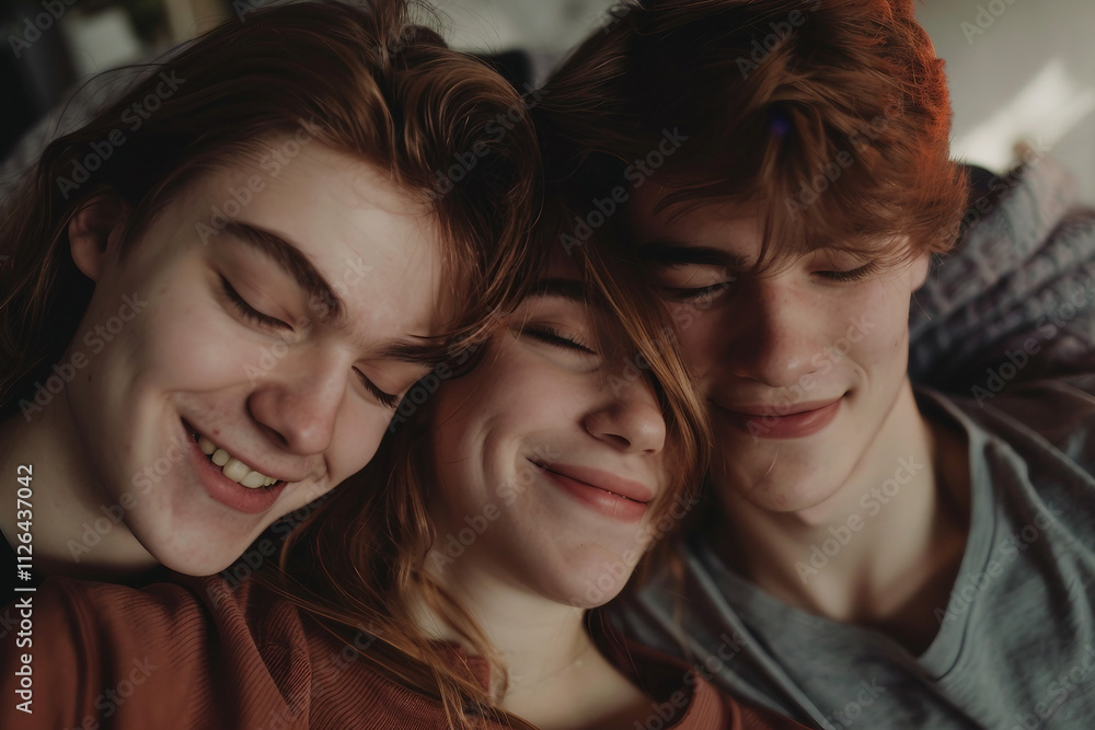 Generative AI Image of Cozy Couple in Love Spending Quality Time Together at Home Generative AI Image of Cozy Couple in Love Spending Quality Time Together at Home