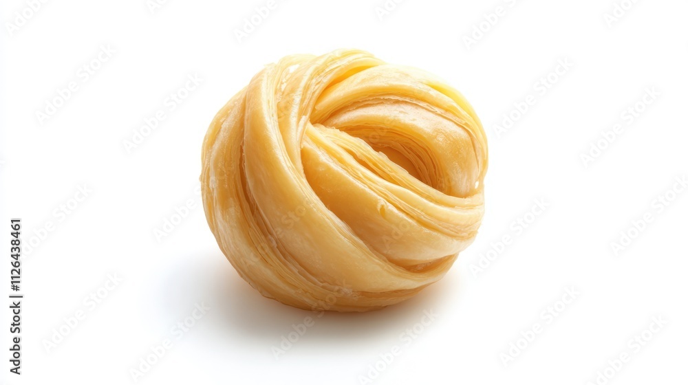 Puff pastry dough ball artfully arranged isolated on clean white background for culinary and baking concepts Puff pastry dough ball artfully arranged isolated on clean white background for culinary and baking concepts
