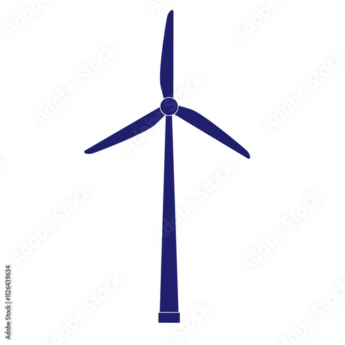 Eco energy. Wind turbines. Vector illustration