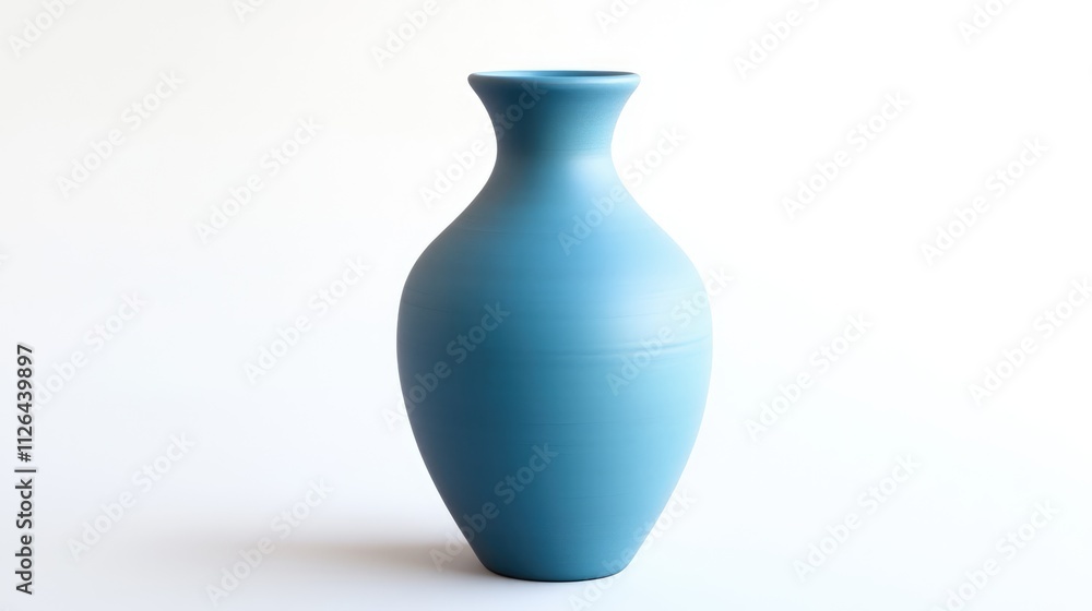Elegant blue vase displayed on a minimalist white background highlighting its smooth curves and artistic design for home decor inspiration. Elegant blue vase displayed on a minimalist white background highlighting its smooth curves and artistic design for home decor inspiration.