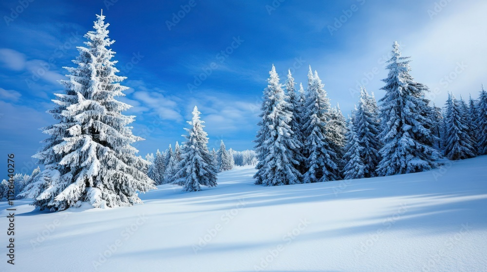 Winter Wonderland: Snow-Covered Trees in a Majestic Landscape Winter Wonderland: Snow-Covered Trees in a Majestic Landscape