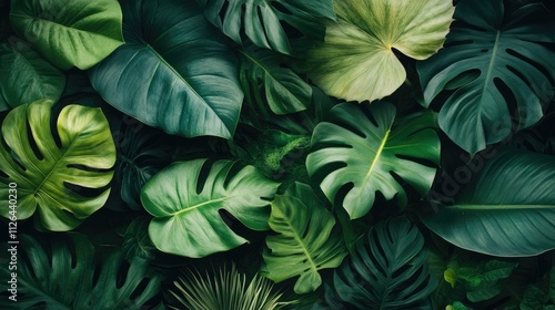 Wallpaper Mural tropical leaf texture lush green foliage vibrant nature background design Torontodigital.ca