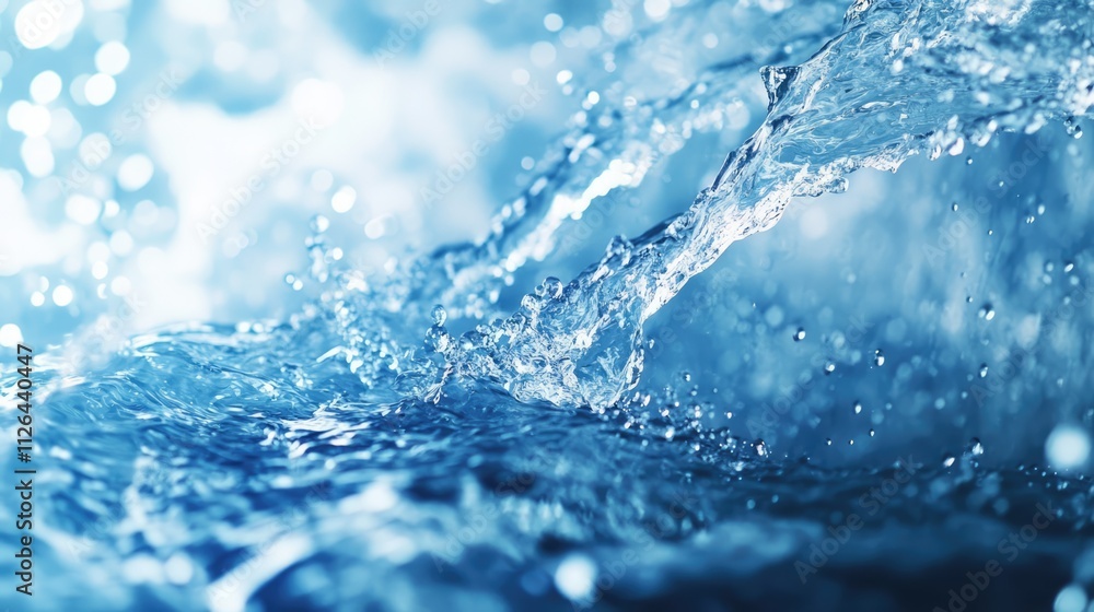 Clear blue water flowing with natural beauty showcasing movement and tranquility in a serene river environment. Clear blue water flowing with natural beauty showcasing movement and tranquility in a serene river environment.