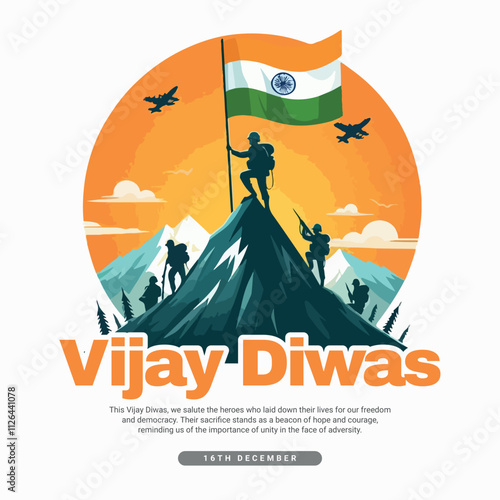 Happy Vijay Diwas Divas on 16th December Celebration with Indian Army Day Social media post Banner