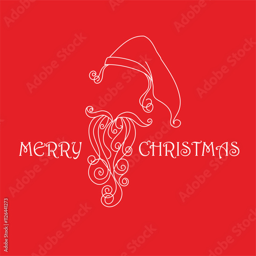 A graphic  representation of Santa Claus. Wishing Merry Christmas.