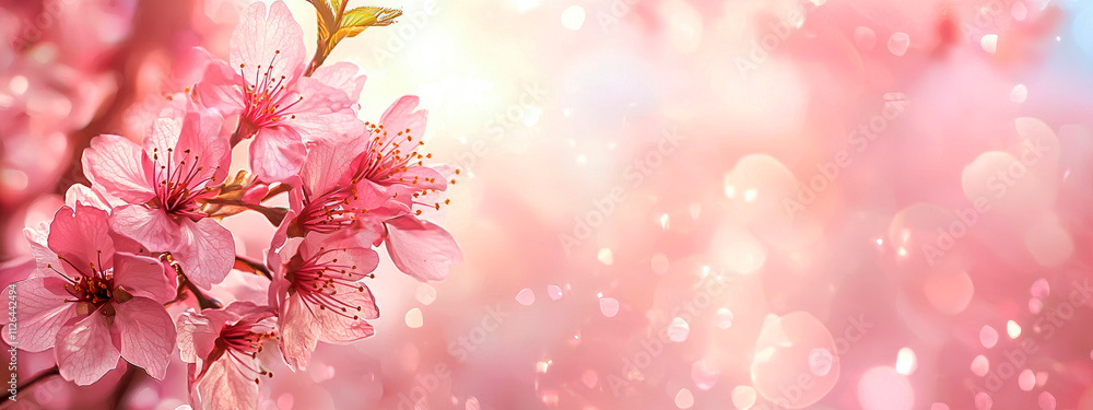 Fototapeta premium Japanese painting cherry blossom. Selective focus.